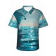 thumbnail image 1 of Fotbe Turquoise Ocean Reflection Camisa Hawaiana para Hombre Unisex – Camisa Casual de Verano con Botones de Manga Corta de Algodón y Lino,3X-Large, 1 of 7