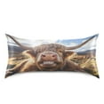 thumbnail image 3 of JSTEL Funny Yak Bull / Cow Satin Pillowcase Standard Size Pillow Cases Envelope Closure Bed Pillow Cover, 20 x 26 inch, 3 of 9