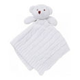thumbnail image 1 of Baby Mode Signature Bear Knit Security Blanket - White, 1 of 1