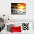 thumbnail image 4 of COMIO -Black and White Wall Art Beach Décor Ocean Canvas Pictures Wave Sunrise Seascape Print Painting Palm Poster Sea Artwork for Office Wall Art Bedroom Accessories Living Room Decor, 4 of 4