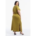 thumbnail image 2 of June & Vie Women's Plus Size Boatneck Gathered Maxi Dress, 2 of 4