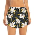 thumbnail image 2 of Goofa Lilies Flowers Printed Women 2 in 1 Running Shorts,Quick Dry Athletic Workout Shorts,High Waisted Athletic Shorts with Liner Pockets-Large, 2 of 9