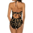 thumbnail image 5 of Chain Print Swimsuit Gold Chains Luxury Push Up Swimwear One Piece Holiday Pool Bathing Suits Bodysuit Beach Outfits Plus Size, 5 of 7