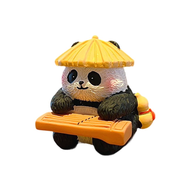 Figura de panda, adorno de mesa, decoración para el salpicadero del coche, escultura de animal para escritorio, mesa, centro de mesa, sala de estar, Estilo A