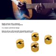 thumbnail image 5 of 4Pcs Guitar Knob Metal Volume Tone Dome Control Knob Musical Instrument Accessory Set GD103 Gold, 5 of 8