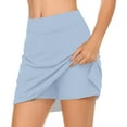 thumbnail image 2 of FASHOFT Tennis Skirt For Women Daily Wear Skort Elastic For Running Fitness Yoga And Multi Sports Activities Womens Athletic Skirts Light Blue, 2 of 6