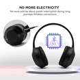 thumbnail image 3 of WIGACH Wireless Bluetooth Headphones, Over-Ear Headphones with HD Microphone, Foldable Bluetooth 5.0 Wireless Headphones for Travel/Office/Mobile Phone/PC - Black, 3 of 7