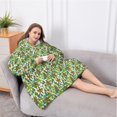 thumbnail image 5 of Oversized Wearable Blanket Hoodie,Green Bigfoot and Tree Pattern Sherpa Blanket Hoodie with Super Pockets,Super Warm Fuzzy Pullover for Women & Men, 5 of 6
