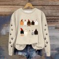thumbnail image 2 of Rbaofujie Sweat à Capuche pour Femmes Mode Décontractée Imprimé Col Rond Manches Longues Chandails en Molleton Amples Kaki Pull Halloween, 2 of 3