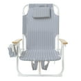 thumbnail image 3 of Sunnylife: Luxe Beach Chair - The Resort Coastal Blue - Fabric Lounger Seat, Adjustable Recline, Mini Cooler Bag, Drink Holder, Pool-Sand-Outdoor, 3 of 8