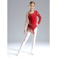 thumbnail image 3 of SiiRoh Girls Shiny Diamond Tassel Gymnastics Leotard Ballet Latin Jazz Dance Ice Skating Bodysuit Burgundy 12, 3 of 6