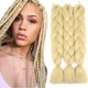 thumbnail image 2 of Paquete de 3 extensiones de cabello sintético NQ Textura Yaki 24 pulgadas rubio, 2 of 5