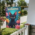 thumbnail image 5 of Welcome Black Cat Garden Flag 12x18 Inch Double Sided Floral Cat Yard Flag Spring Summer Outdoor House Flag Decoration Cute Kitty Garden Decor, 5 of 8