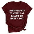 thumbnail image 1 of T-Shirt d'Été Mode Ample Col Rond Imprimé Lettre Manches Courtes, 1 of 5