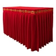 thumbnail image 3 of deevoka Buddhist Tablecloth Buddhist Table Skirt for Dining Room Ornament Decoration Bright Red Lotus, 3 of 9