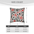 thumbnail image 2 of Housses de Coussin Décoratives en Velours Lot de 2, Housse de Coussin Carrée Douce avec Fermeture Éclair Invisible Style Minimal Rouge Noir Imprimé, 16"x16 Pouces, 2 of 6