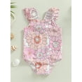 thumbnail image 2 of Bagilaanoe Toddler Baby Girl One-Piece Swimsuit Floral Print Sleeveless Swimwear 6M 9M 12M 18M 24M 3T Kids Summer Bathing Suit, 2 of 8