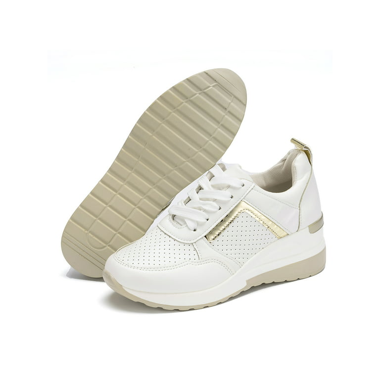 Lacyhop Women's Chunky Sneakers Retro Sports Tennis Shoes White US 8.5 - Walmart.com
