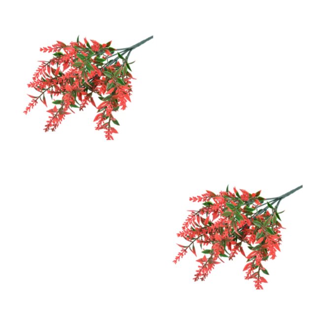 Bearachild Elegant Indoor And Outdoor Flowers Artificial Plant Fake Artificial Artificial Flowers Picture-Perfect Quality Fake rojo brillante 2piezas