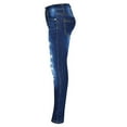 thumbnail image 2 of uublik Ripped Jeans for Boys Girls Pull on Basic Stretch Skinny Denim Jeans Dark Blue, Size 3-14, 2 of 4