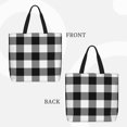 thumbnail image 2 of Easygdp White And Black Plaid Bolsa Tote para Mujer, Bolso de Hombro para Trabajo, Playa, Viajes, Compras y Supermercado, 2 of 6