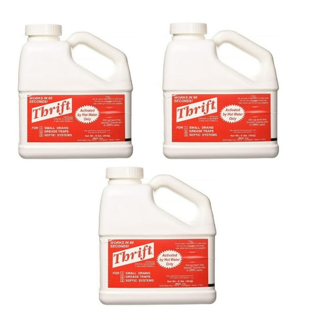 Thrift T600 Alkaline Based Granular Drain Cleaner 6 lbs. (3 Pack)