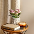thumbnail image 2 of 10" Light Pink Peony Flower Bouquet in White Basket, 2 of 4