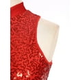 thumbnail image 6 of Yruioon Women Shiny Tassels Shiny Sequins Ballroom Latin Dance Leotard Flowy Fringe Bodysuit Red M, 6 of 7