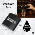 thumbnail image 2 of Funky Junque Stainless Steel Flask - Drink Happy Thoughts (Black), 2 of 8