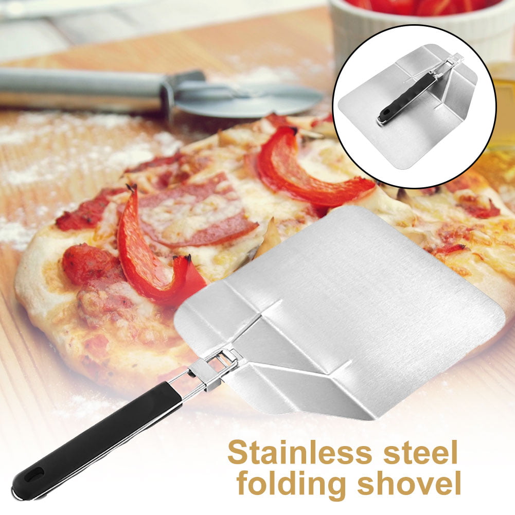 Stainless Steel Collapsible Cake Transfer Shovel Pizza Peel with Foldable Handle Extra Large Folding Pizza Shovel Kitchen Supplies 