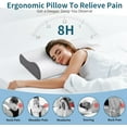 thumbnail image 5 of Cervical Neck Pillow for Pain Relief, Contour Memory Foam Pillows Ergonomic Pillow for Sleeping Bed Pillow Neck Support with Cooling Pillowcase Orthopedic Pillow for Side Back Sleepers, 5 of 14