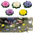 thumbnail image 1 of Water Floating Lotus Flowers 5pcs Artificial Floating Pond Decorations Artificial Foam Water Lily, 1 of 5