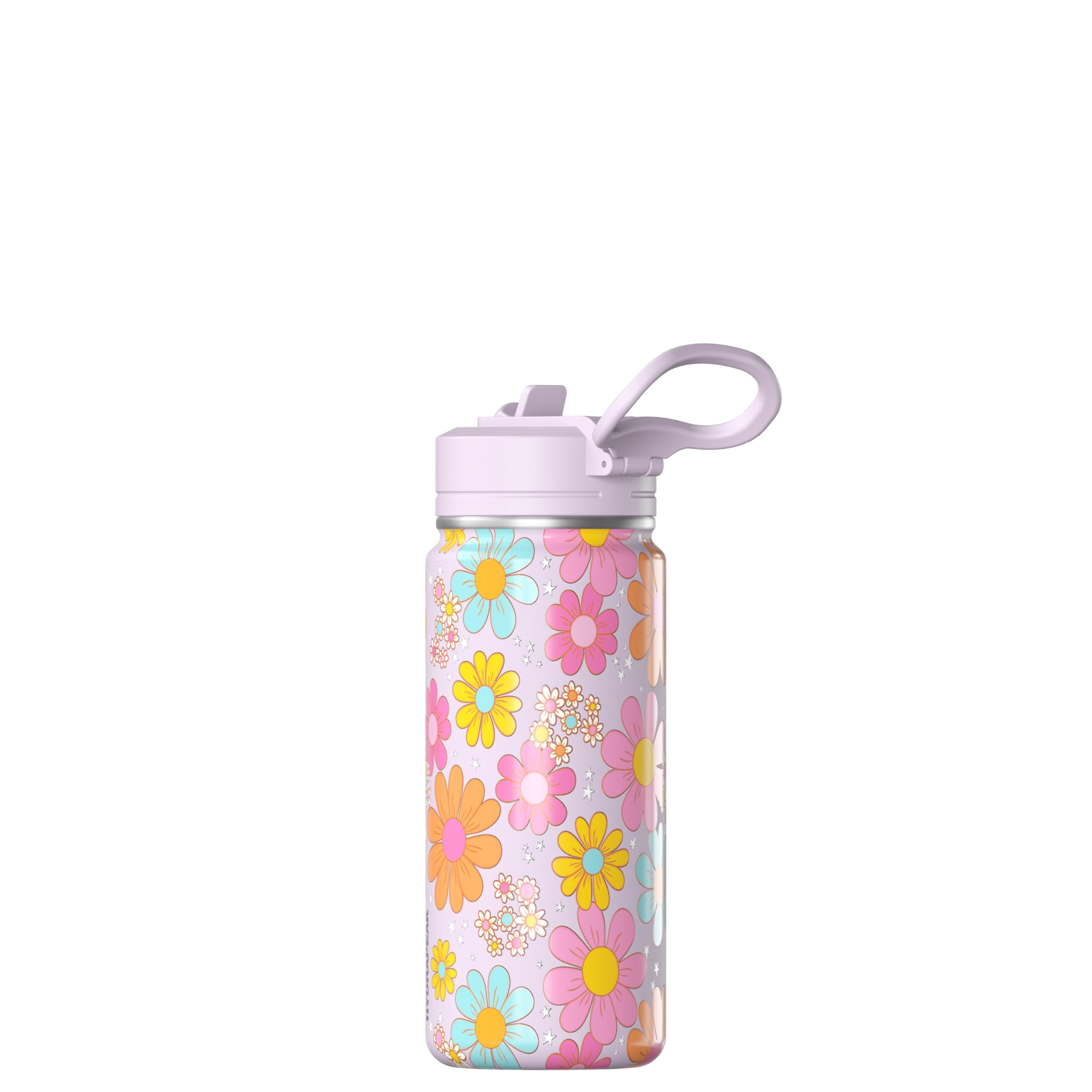 Hydrapeak 20oz Mini Fun Sticker Print Water Bottle with Straw Lid