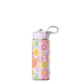 thumbnail image 2 of Hydrapeak 20oz Mini Fun Sticker Print Water Bottle with Straw Lid, Stainless Steel Double Wall Insulated, Leak-Proof and Spill-Proof, Retro Daisy Blush, 2 of 2