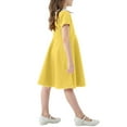 thumbnail image 4 of Odeerbi Kids Girls Summer A-Line Dress Peter Pan Collar Cute Flared Swing Dress Solid Color Short Sleeve Casual Dress Kids Girls Clothes, 4 of 4