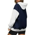 thumbnail image 6 of miqiqism Women Colorblock Oversize Hooded Sweatshirts Fashion Long Sleeve Pullover Tops Casual Drop Shoulder Loose Tops Outfit,T01_Navy,Large, 6 of 7