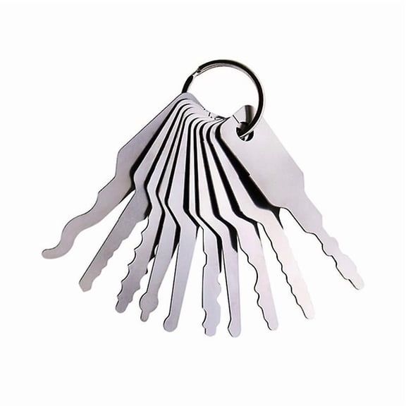 10Pcs Jiggler Keys Auto Car locks Etc Stainless Steel Lock Open Repair Keys Kit