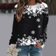 thumbnail image 2 of Gibobby Sudaderas de Navidad para mujer Suéter Tops para mujer Diario Navidad Estampado O CuelloAjuste Suéter Tops Casual Manga larga (Negro,G), 2 of 5