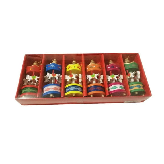 NIYANGLE Horse Figurines Home Decoration Pine Family Home Atmosphere Creation 6pcs