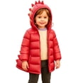 thumbnail image 6 of lcziwo Girls Winter Hooded Puffer Jackets Zip Up Cute Dinosaur Padded Coats Waterproof Warm Outerwear, 6 of 10