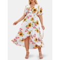 thumbnail image 1 of Vestido Talla Extra Asimétrico Estampado Girasol Rosegal  Vestidos Estampados Tallas Grandes, 1 of 5