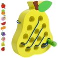 thumbnail image 1 of Cordones de madera Juguetes para enhebrar peras Bloque de madera Rompecabezas Coche Avión Juego de viaje Montessori Desarrollo temprano Habilidades motoras finas Sincero Hogar, 1 of 4