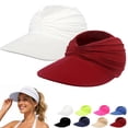 thumbnail image 2 of TRUBKH Peicees Wide Brim Visor Hat for Women Sports Sun Visor Golf Visor Cap Wide Brim Visor Summer Beach Hat Packable Foldable Travel Uv Protection Golf Hat Beach Sun Visor Red One Size, 2 of 9