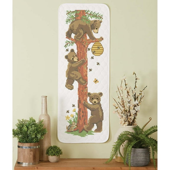 Herrschners® Bear Stack Banner Stamped Cross-Stitch Kit