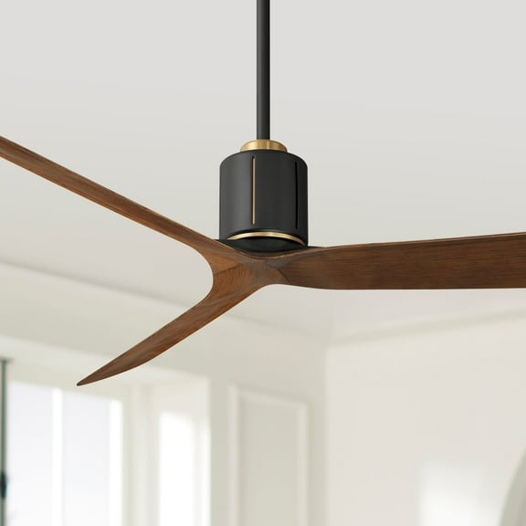 52" Casa Vieja Avo Matte Black Damp Ceiling Fan with Remote