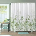 thumbnail image 4 of Green and Grey Shower Curtain, Watercolor Floral Bathroom Curtain Teal and White Shower Curtains 72×72 inches, 4 of 6
