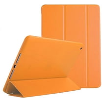iPad 9.7 Inch 5 6 Air 1 2 [iPad 5th 6th Air 1st 2nd ] A1893 A1954 A1822 A1823 A1566 A1567 A1474 A1475 A1476 Smart Trifold Lightweight Soft Silicone TPU Back Case - Orange