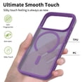 thumbnail image 2 of Magnetic for iPhone 17 Case, Compatible with MagSafe, Drop Protection Ultra Slim Translucent Matte Shockproof Lightweight Phone Case, with Sensitive Camera Control Capture Button, Darkpurple, 2 of 6