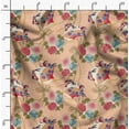 thumbnail image 2 of Soimoi Floral Print - Orange, Premium Cotton Cambric Fabric - Medium Weight Material For Quilting, Kurtis, Blouse, Kids Clothing, Tunic, Curtains - 42" Inch Wide, 1 Yard, 2 of 6