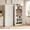 White, variant on IKIMI 72" Metal Garage Storage Cabinet with 4 Adjustable Shelves and Locking Doors, Tall Freestanding Garage Cabinet for Office, Home, Kitchen, Black(72“H x 36“W x 18" D)